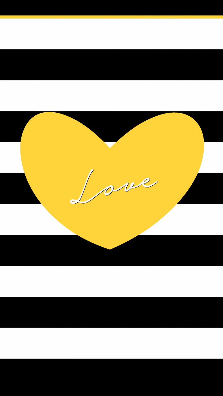 720x1280 Black white stripes yellow love heart iphone wallpaper phone background lock screen. Heart wallpaper, Heart iphone wallpaper, Wallpaper