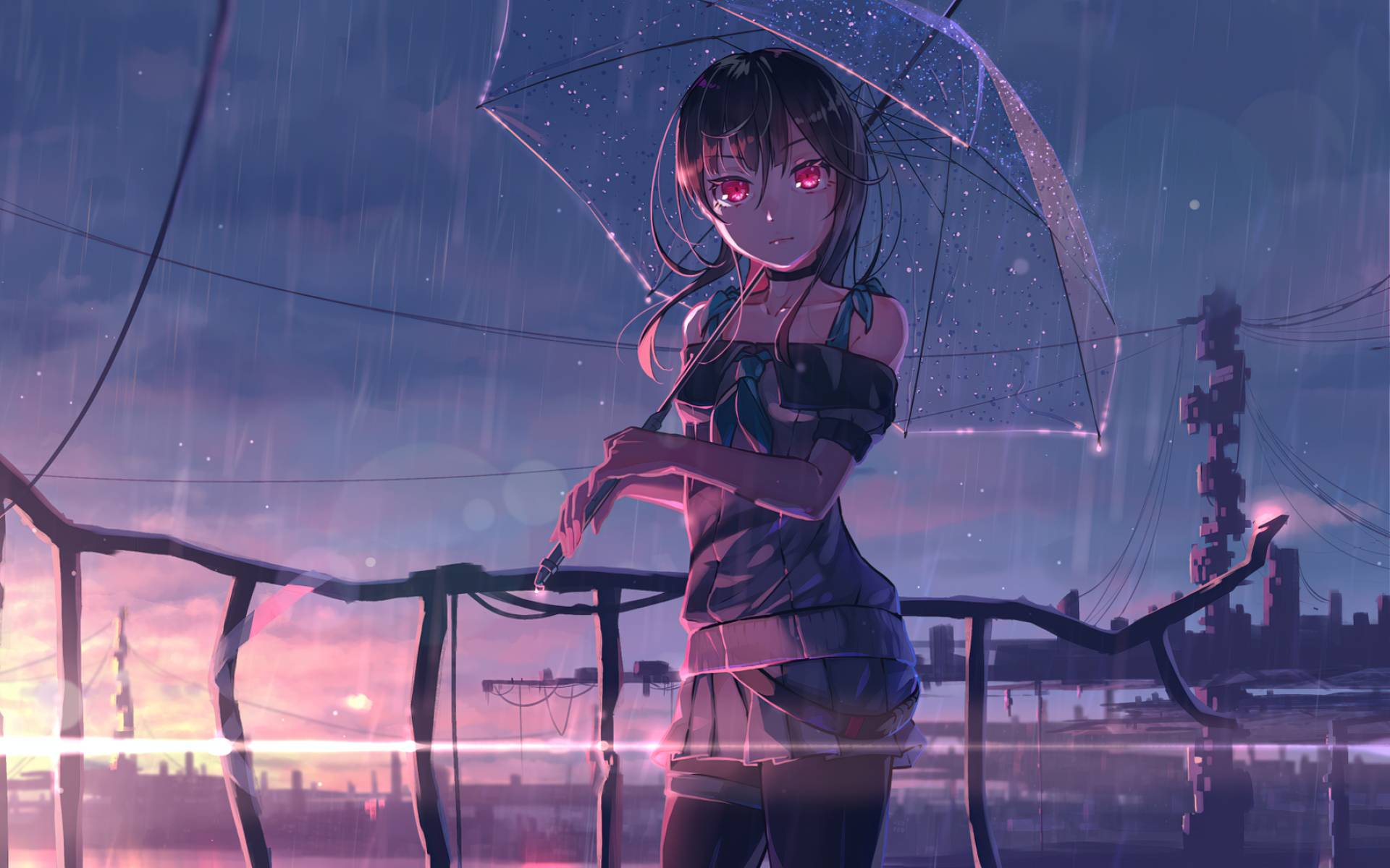 1920x1200 Red Eye Anime Girl 1200P Wallpaper, HD Anime 4K Wallpaper, Image, Photo and Background
