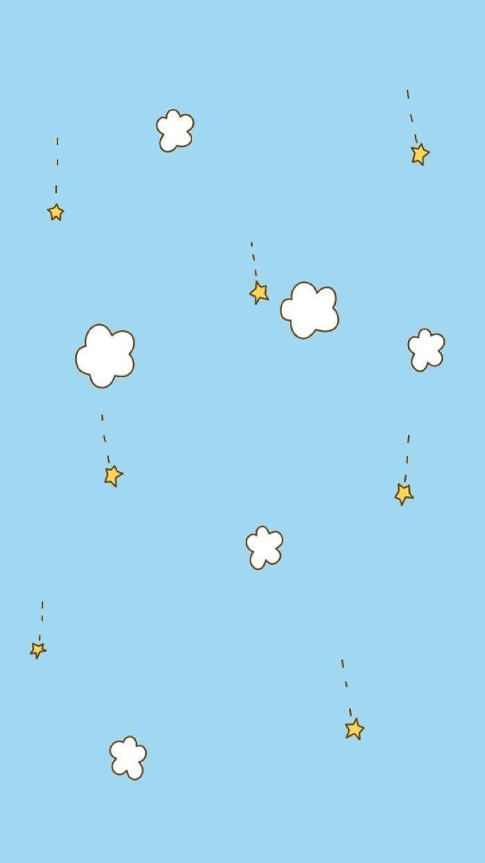 699x1242 Cute Light Blue Kawaii Wallpaper