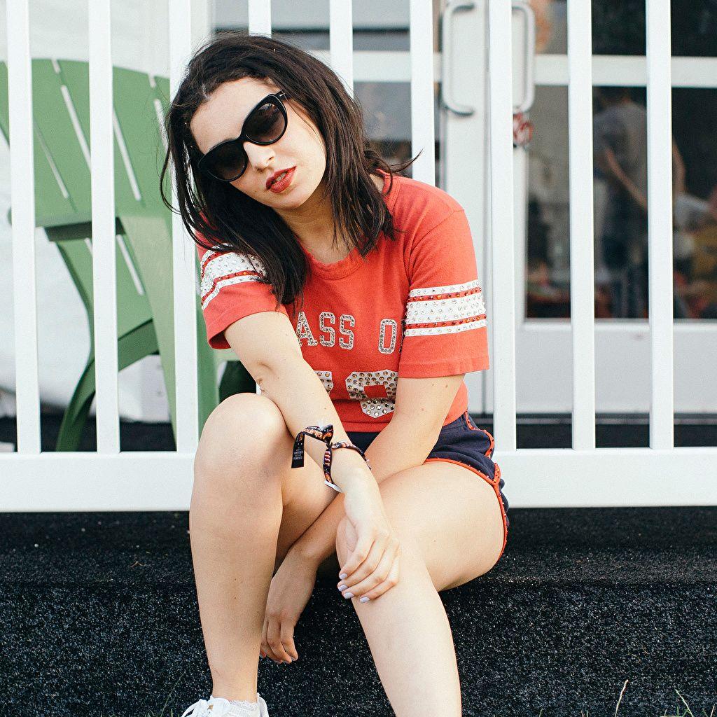 1024x1024 Image Charli XCX Lollapalooza 2015 Music female Legs Glasses