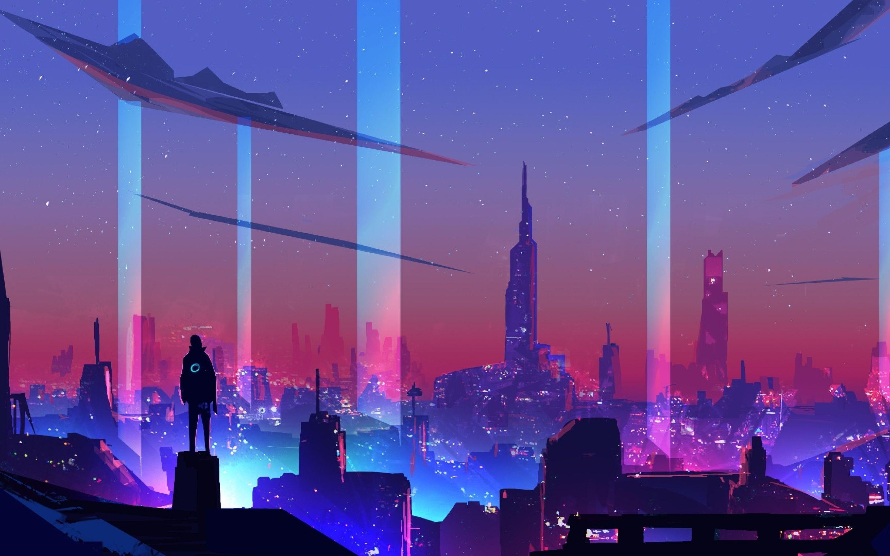 2880x1800 Neon Wallpaper City Wallpaper & Background Download