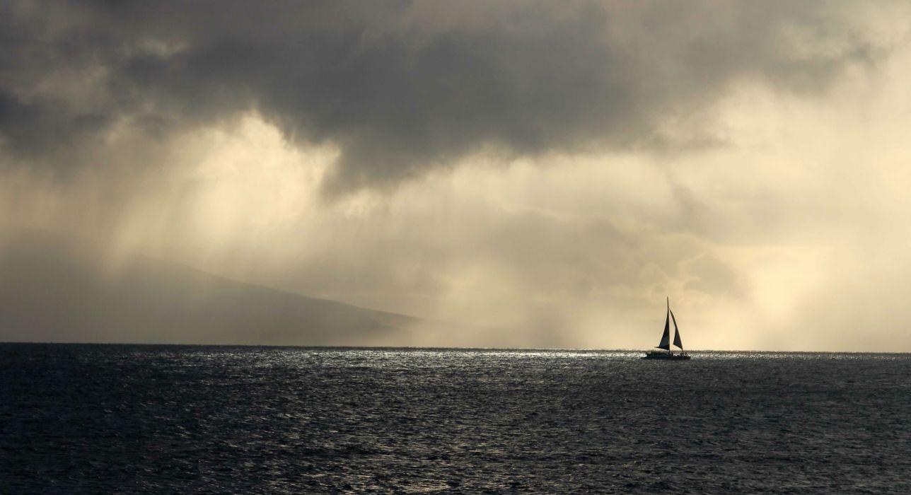 1288x700 STORM weather rain sky clouds nature sea ocean waves sailing boat ship wallpaperx2175
