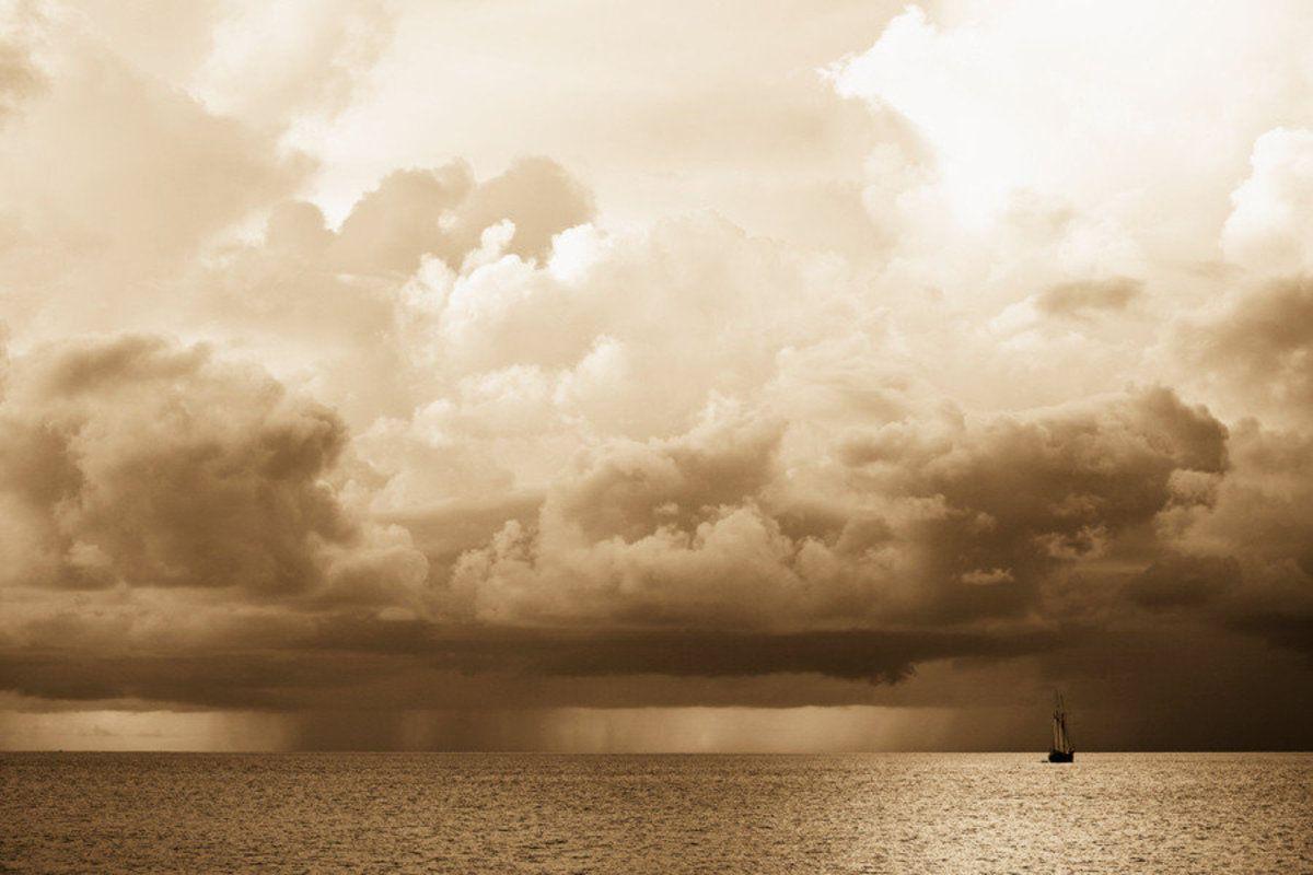 1200x800 Boat In Storm Wall Mural. Ocean Wallpaper. Murals Your Way