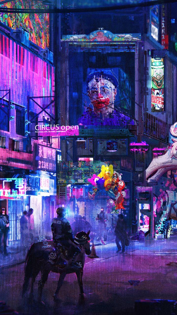 720x1281 Cyberpunk phone wallpaper