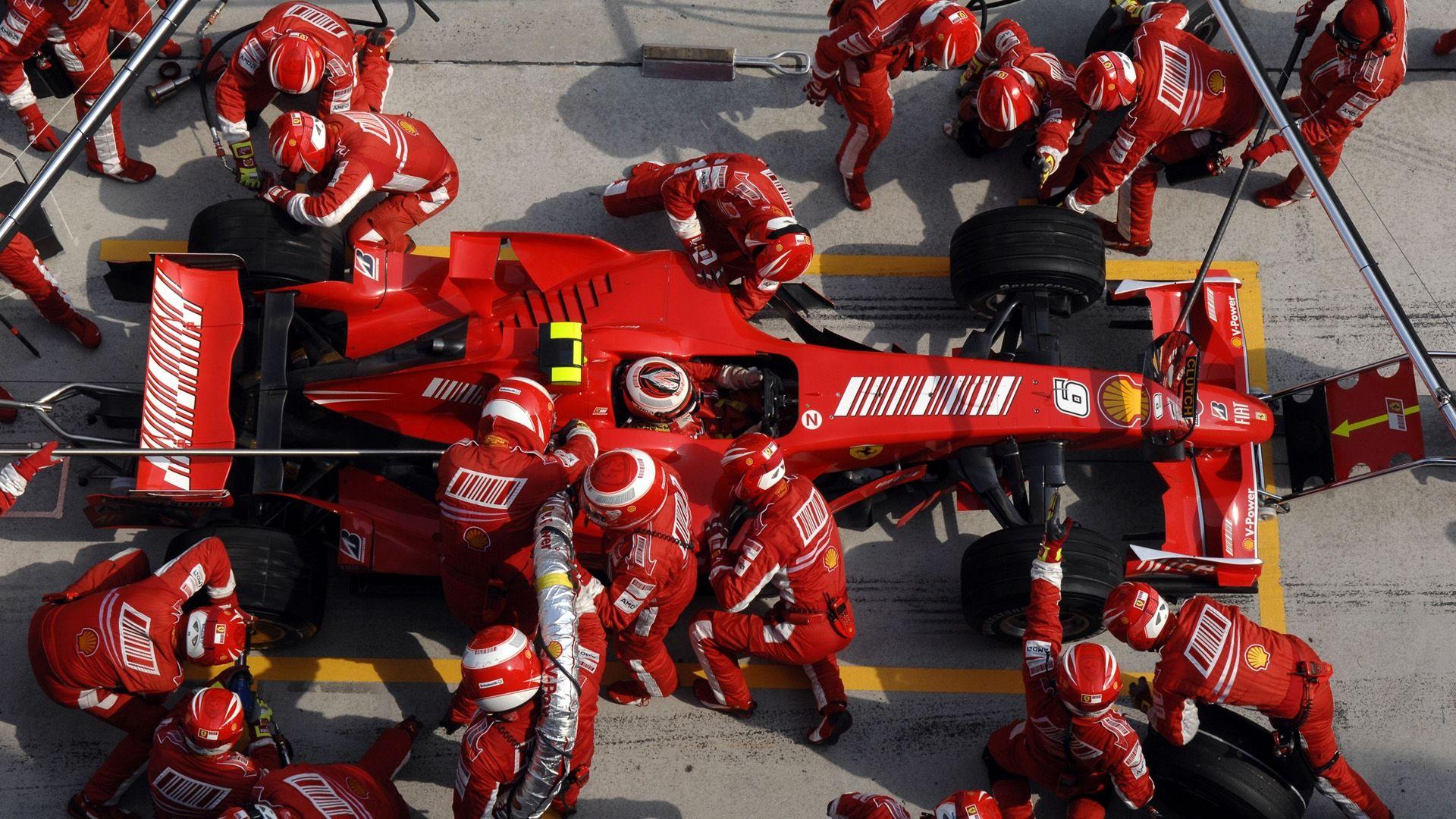 1920x1080 Ferrari F1 Pit Stop Wallpaper HD Wallpaper