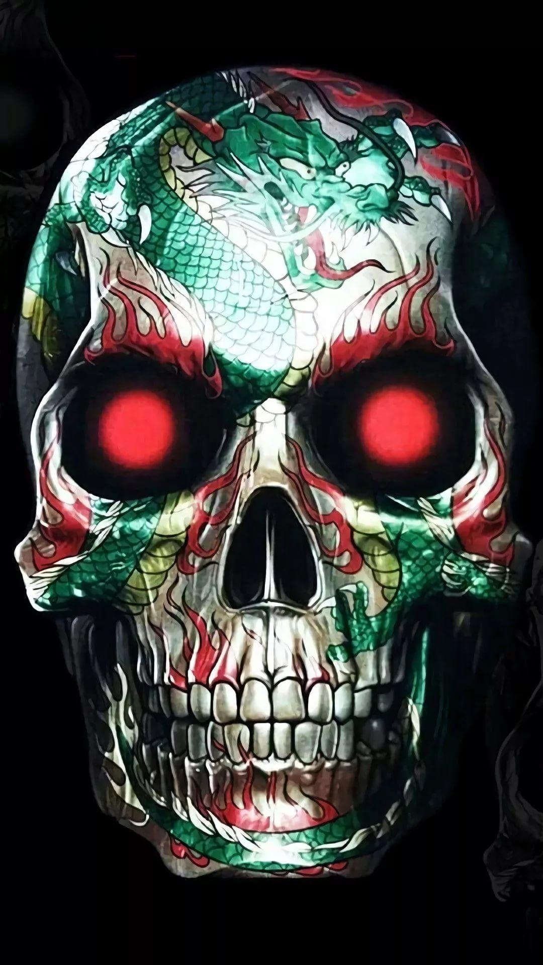 1080x1920 Skull Dragon HD Wallpaper
