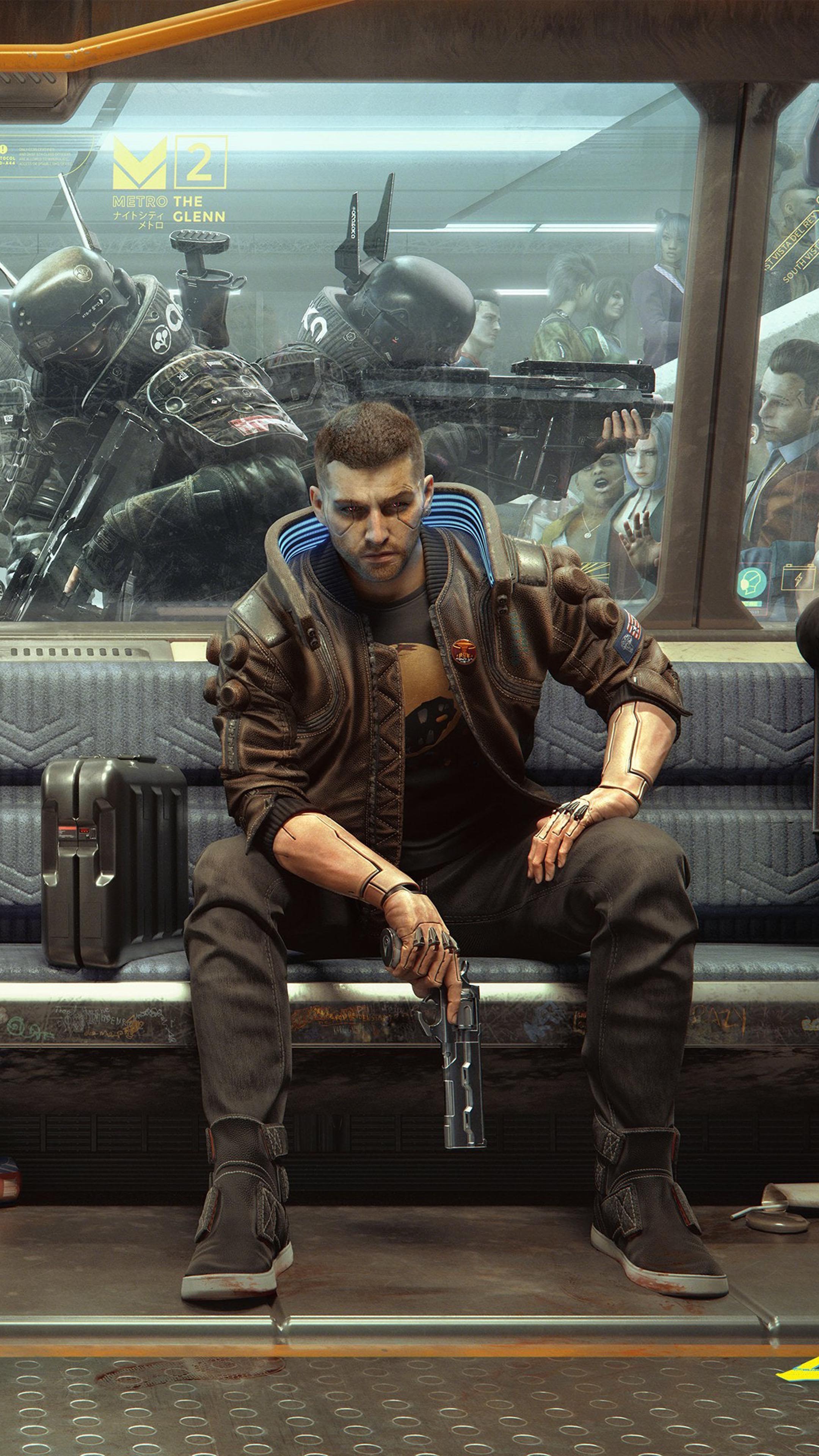 2160x3840 Cyberpunk 2077 Metro Soldiers 4K Ultra HD Mobile Wallpaper