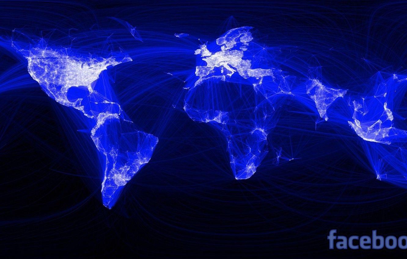 1332x850 Wallpaper Network, The World, Map, Facebook, Connection, Social Image For Desktop, Section Hi Tech