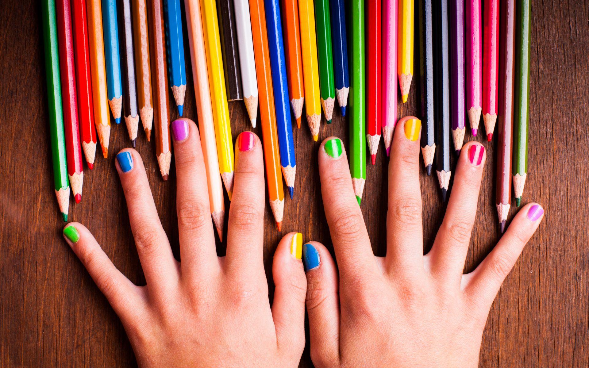 1920x1200 Colored Pencils Hands & Nails wallpaper. Colored Pencils Hands & Nails