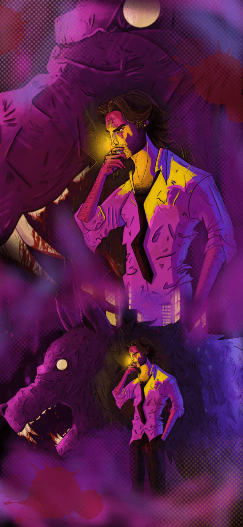 828x1792 The wolf among us / fanart