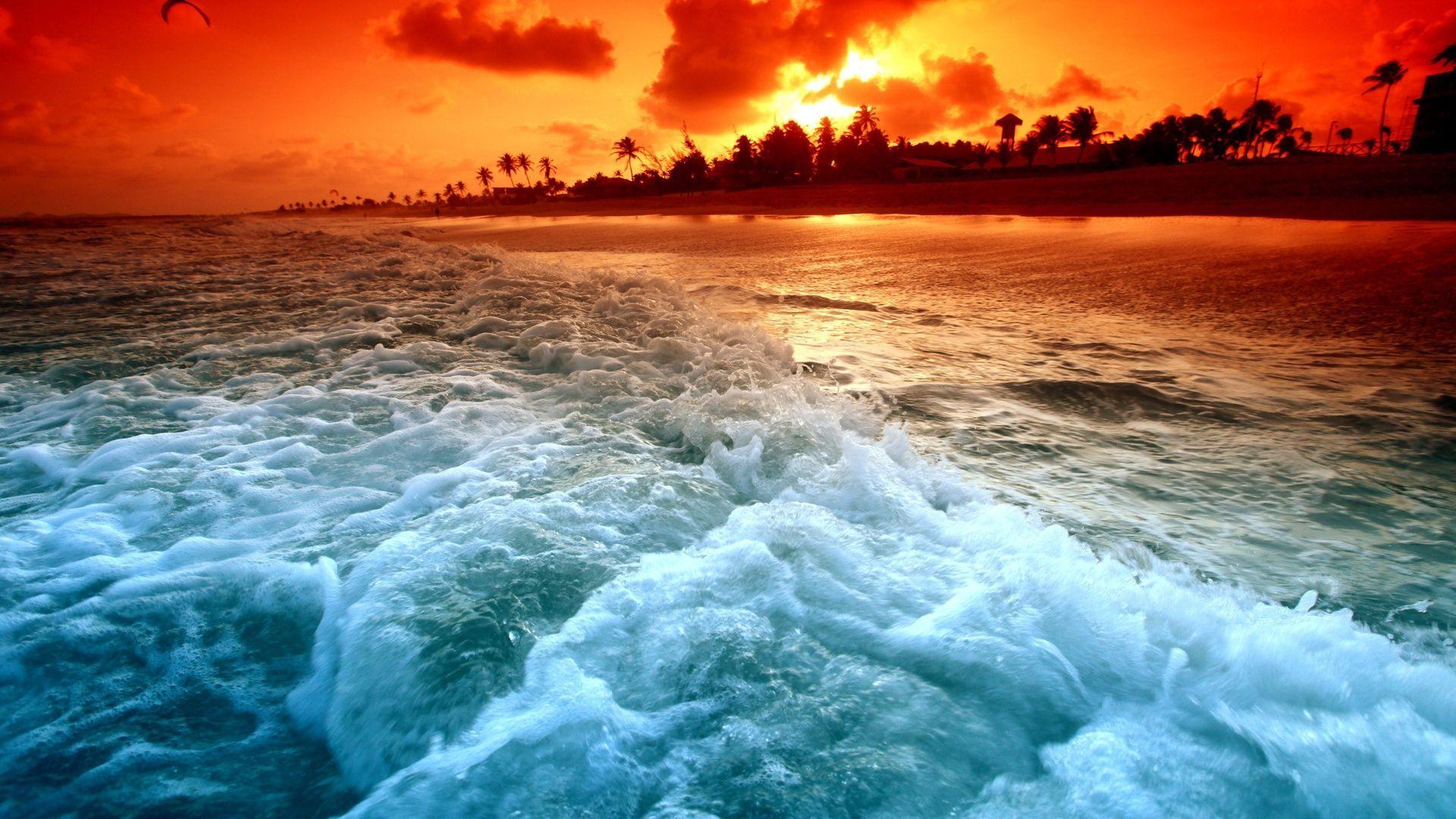 1920x1080 Maldives Sunset Wallpaper