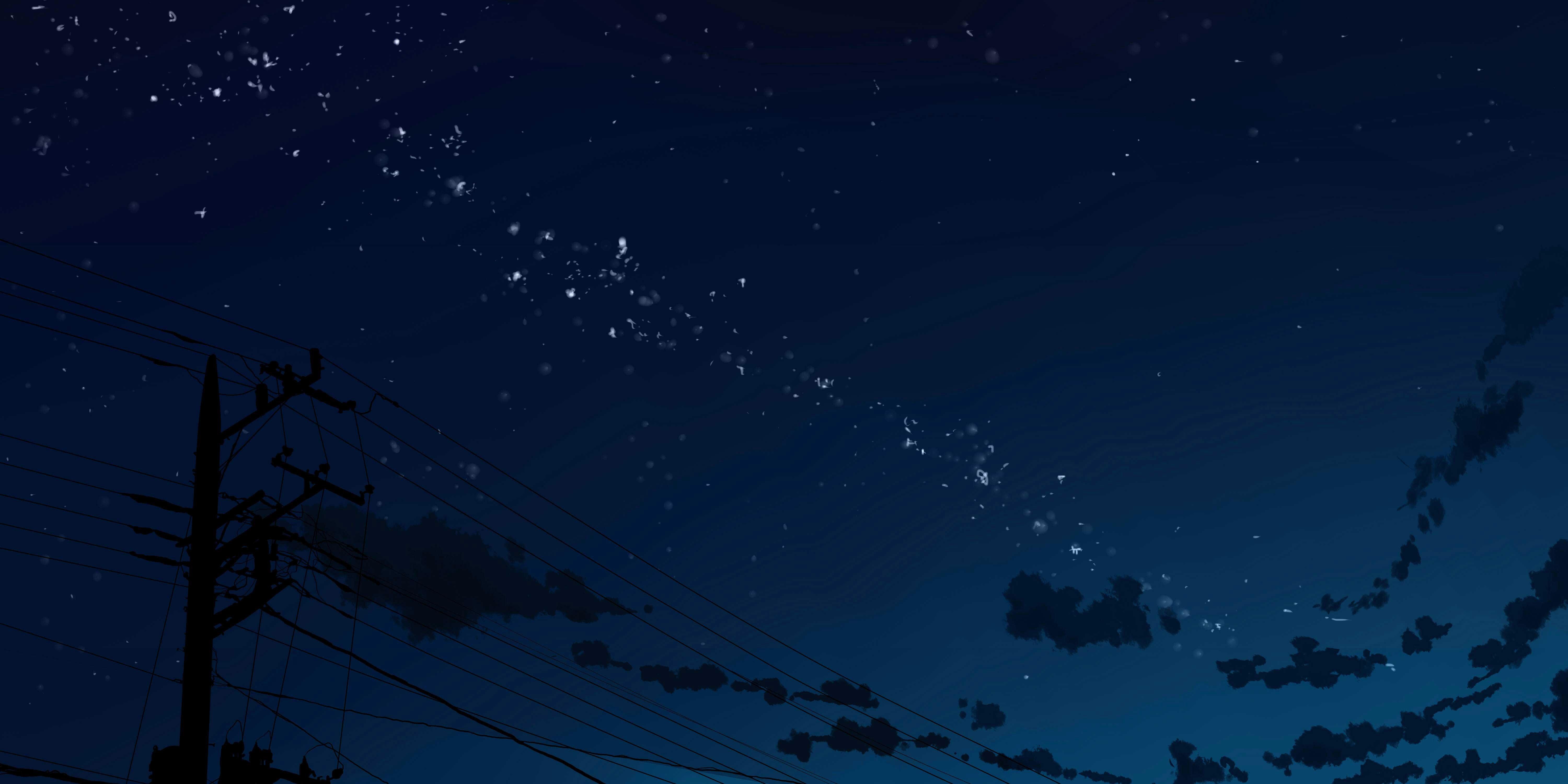 6000x3000 Night Sky With Cloud Anime Wallpaper