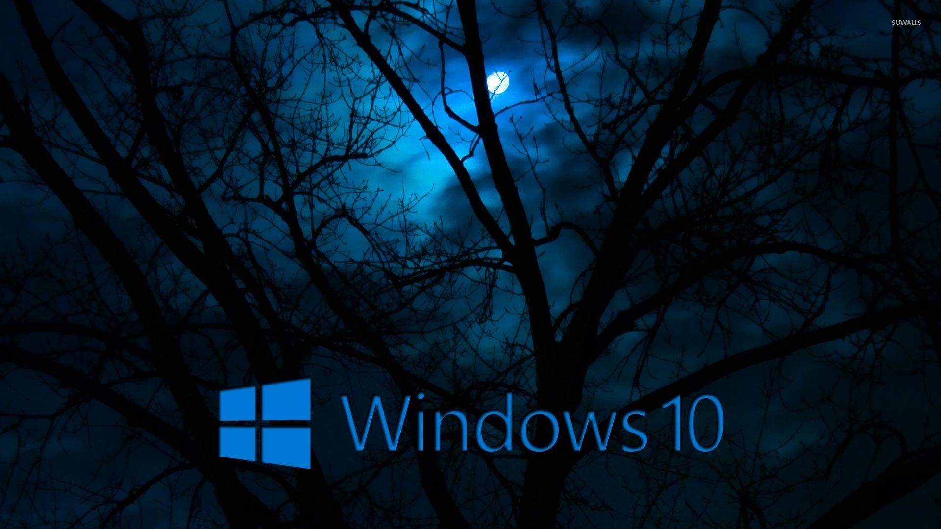 1920x1080 Windows 10 in the cloudy night [2] wallpaper wallpaper