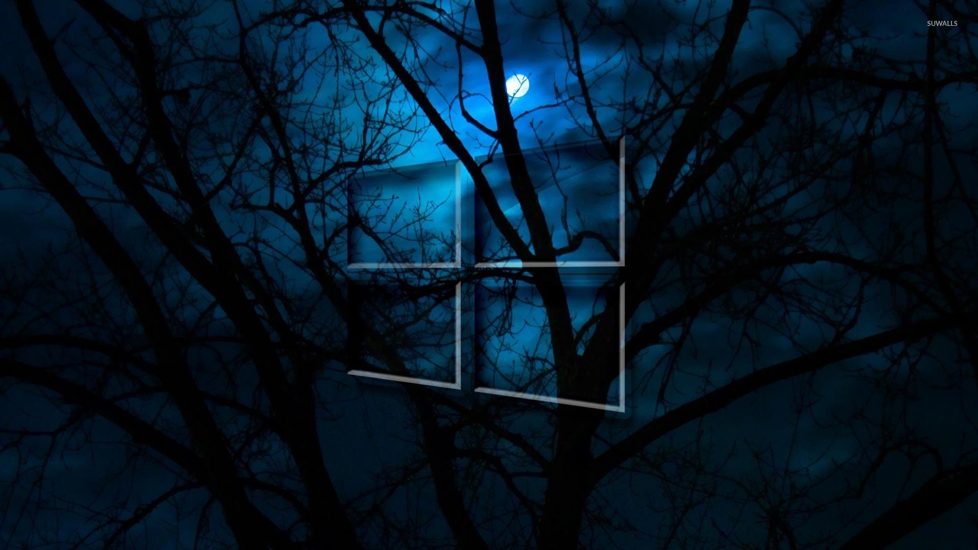 1920x1080 Windows 10 in the cloudy night wallpaper wallpaper
