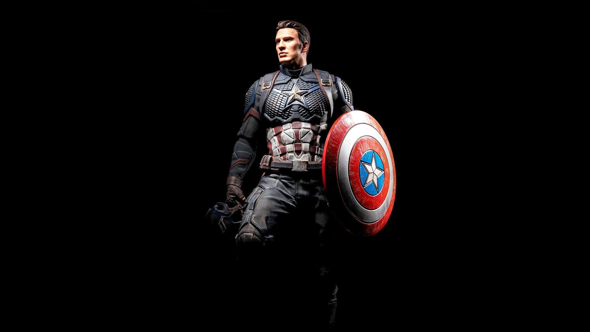 1920x1080 Desktop wallpaper captain america, toy art, dark, HD image, picture, background, c49eed