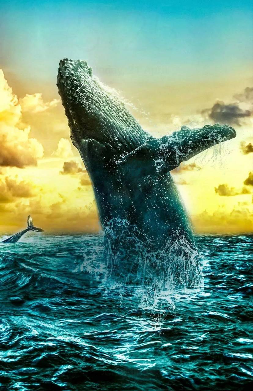 828x1280 Whale wallpaper