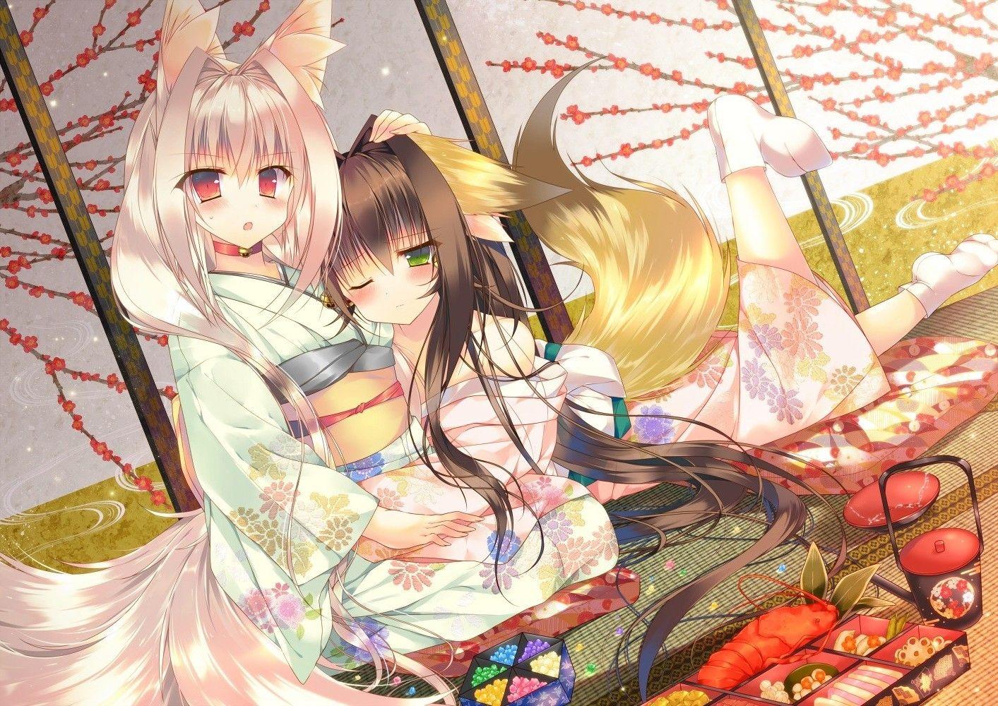 1413x1000 Anime Fox Wallpaper HD Wallpaper
