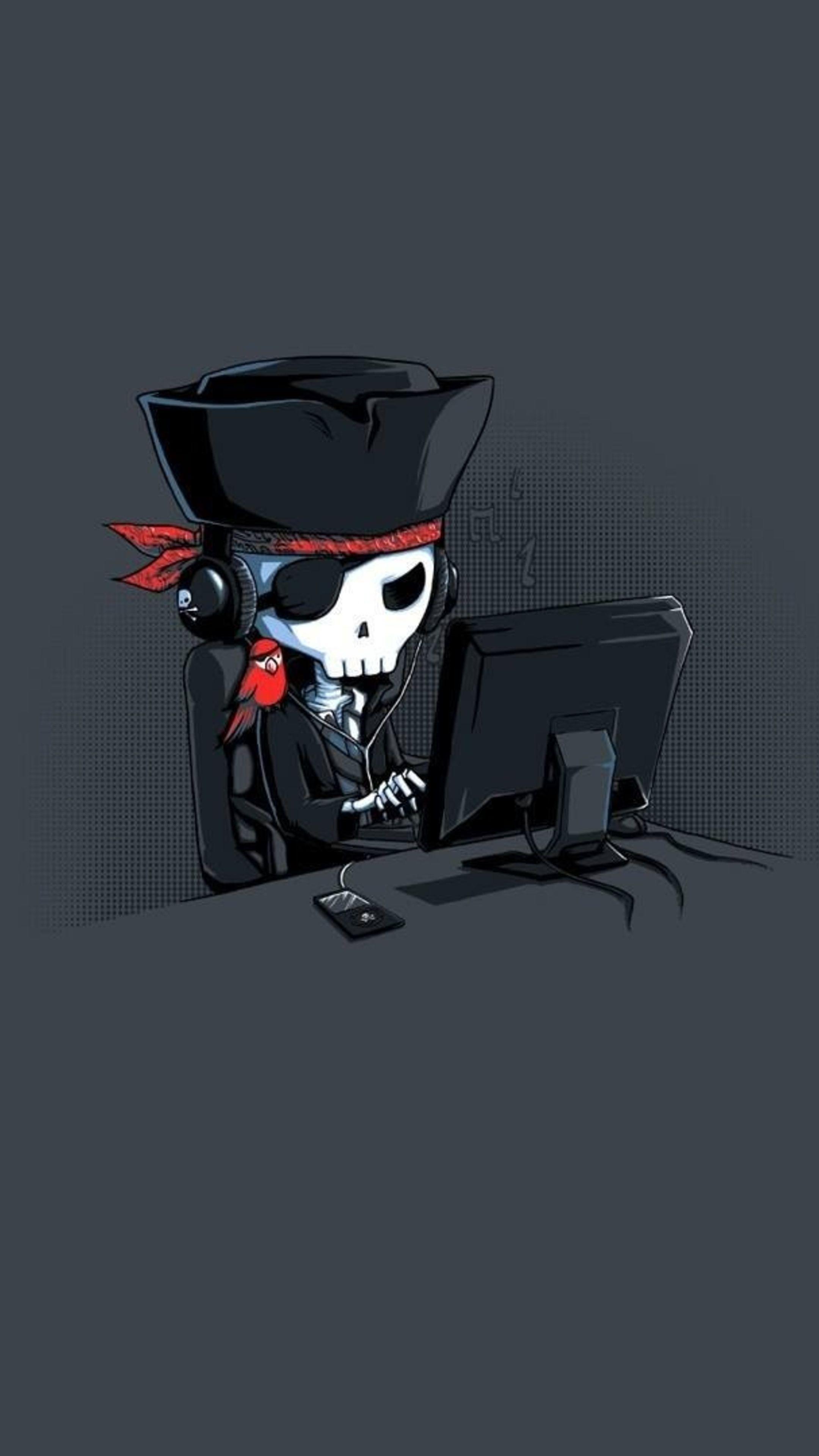 2160x3840 Pirate Hacker Minimalism Sony Xperia X, XZ, Z5 Premium HD 4k Wallpaper, Image, Background, Photo and Picture
