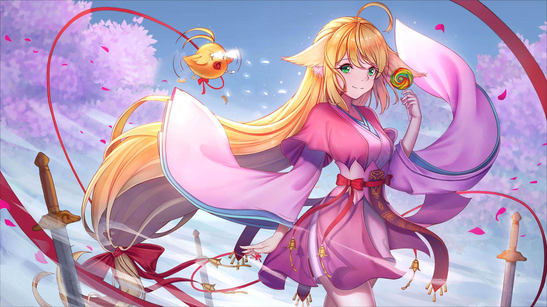 1920x1080 Girl in a pink dress Susu Tushan anime Fox Spirit Matchmaker Desktop wallpaper 1920x1080