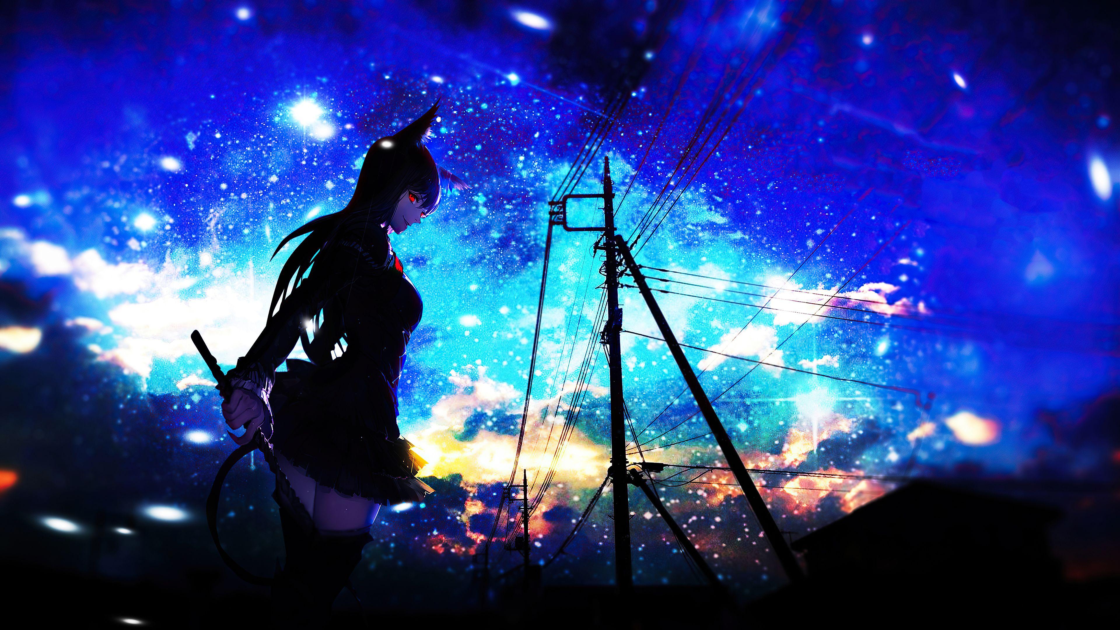 3840x2160 Anime Fox Girl 2048x1152 Resolution HD 4k Wallpaper, Image, Background, Photo and Picture