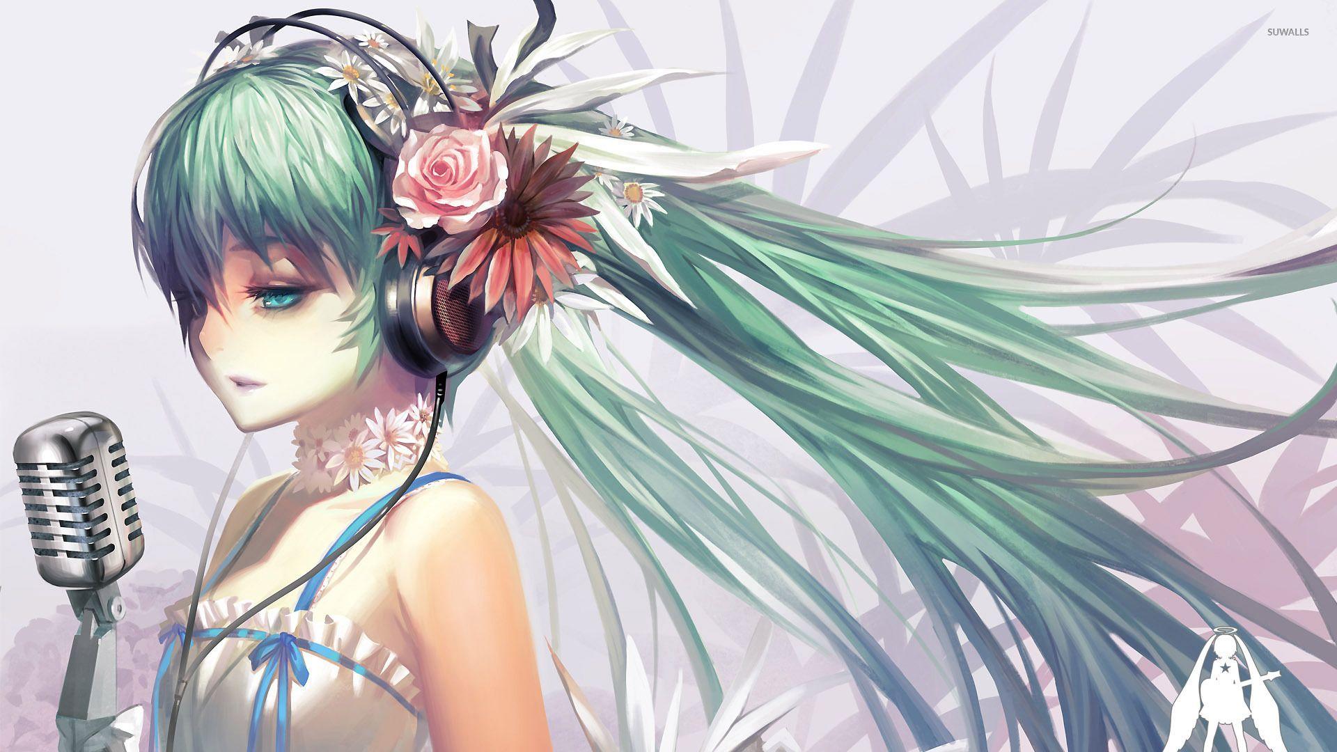 1920x1080 Hatsune Miku singing wallpaper wallpaper