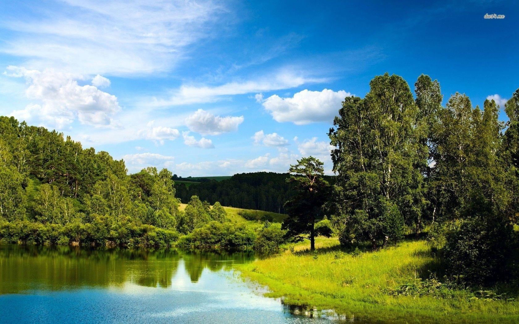 1680x1050 Summer day by the lake HD wallpaper. Landscape picture, Scenery wallpaper, Beautiful nature wallpaper
