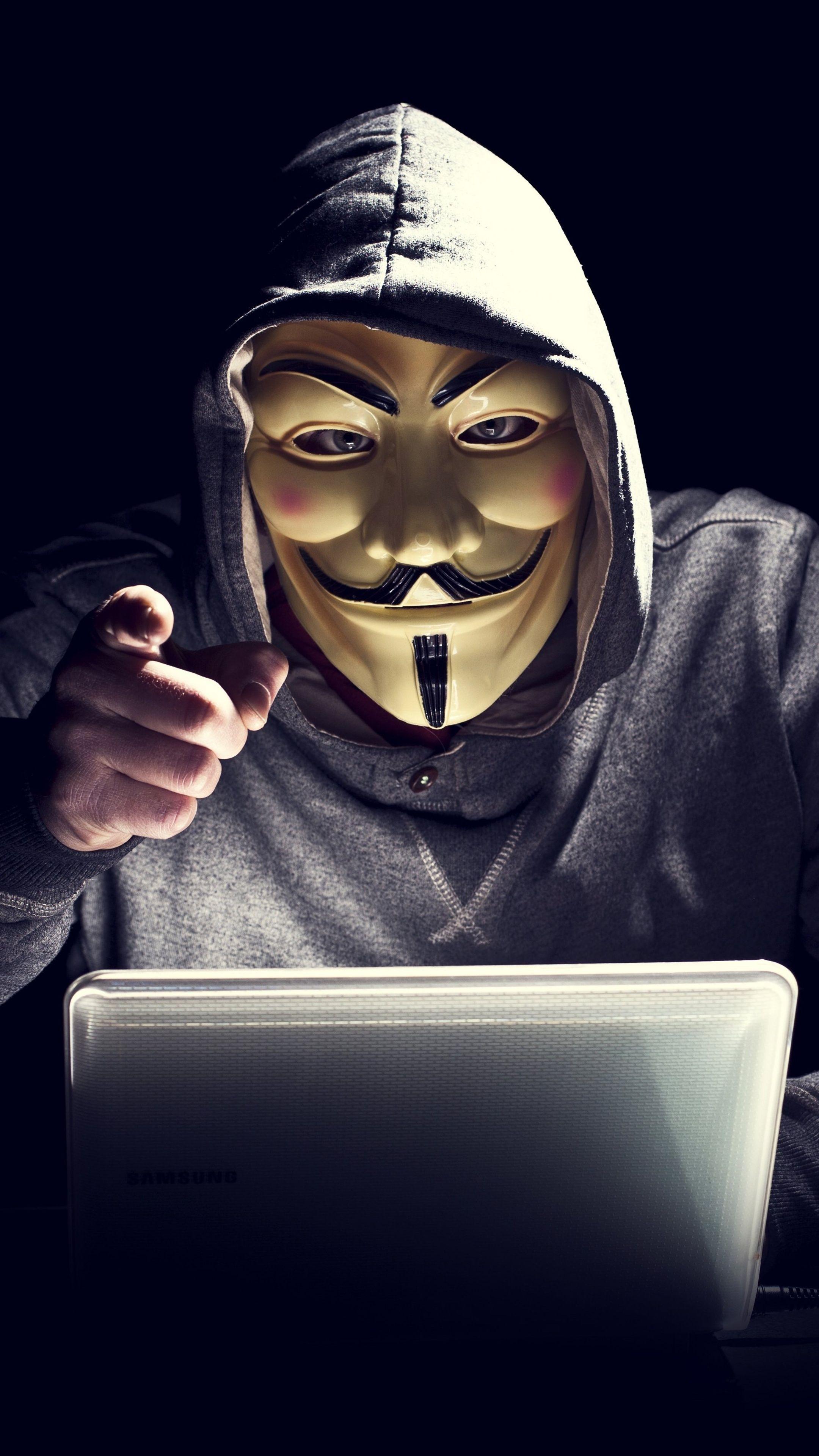 2160x3840 Anonymus Hacker In Mask Pointing Finger Sony Xperia X, XZ, Z5 Premium HD 4k Wallpaper, Image, Background, Photo and Picture