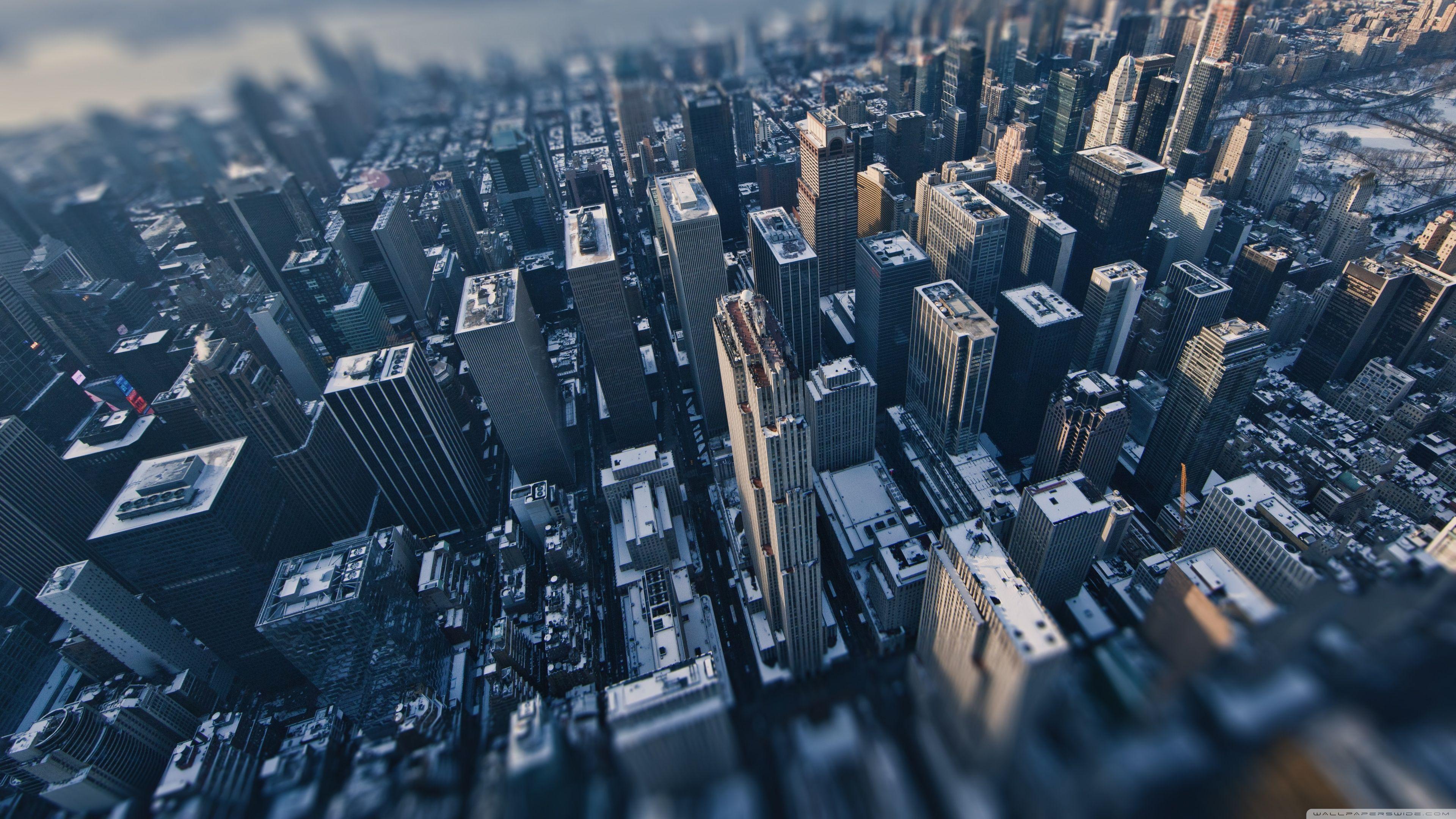 3840x2160 Aerial View Of New York City Tilt Shift Photography Ultra HD