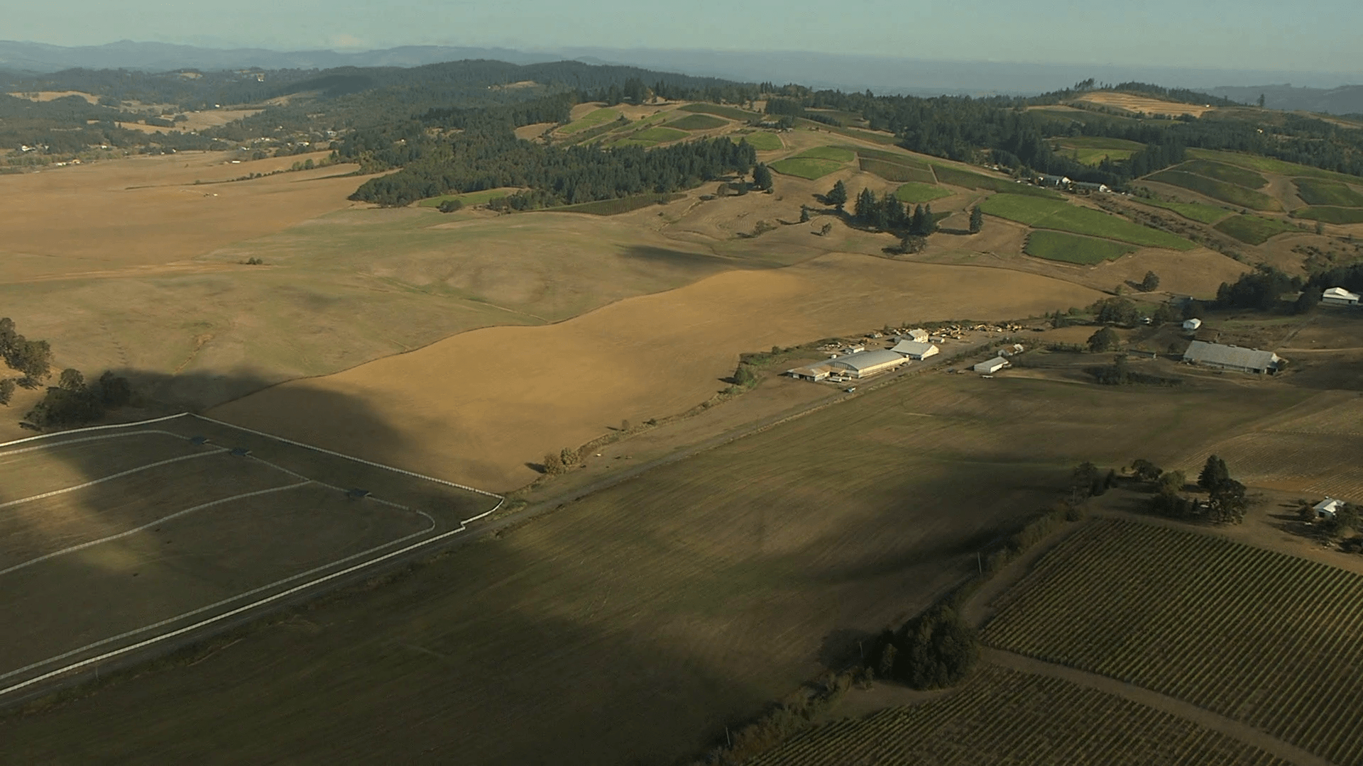 1920x1080 Aerial America Oregon crops farm valley industry planting Stock