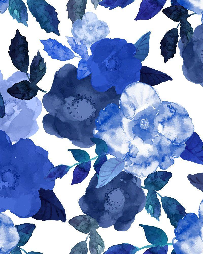 Blue Watercolor Flowers Wallpapers - Top Free Blue Watercolor Flowers  Backgrounds - WallpaperAccess