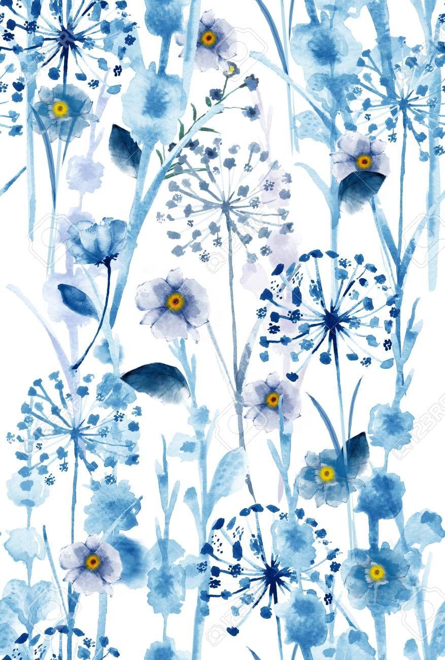 877x1300 Blue Flowers Wallpaper