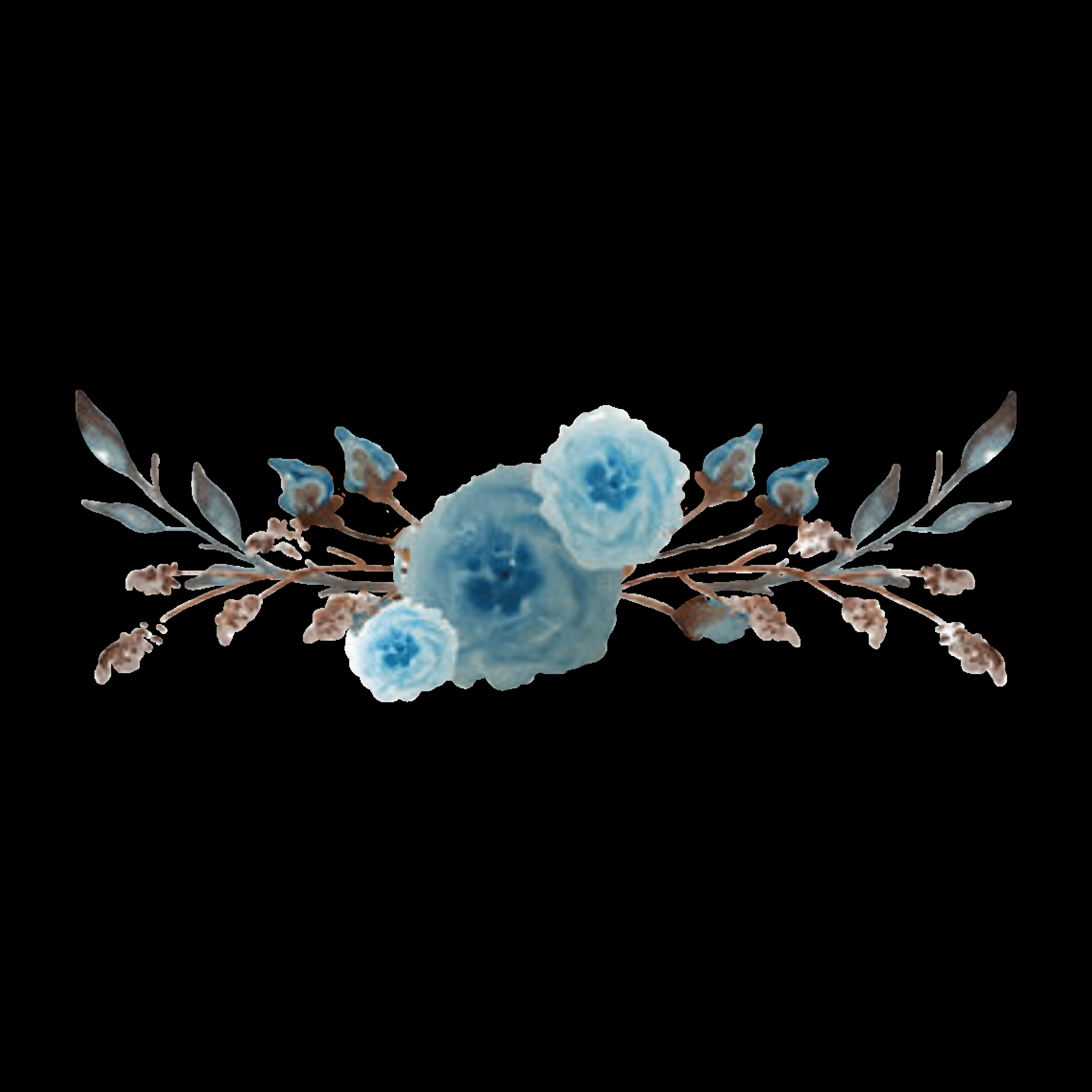 2289x2289 Blue Watercolor Flower Wallpaper .