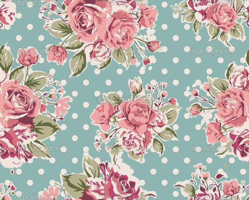 1023x821 Vintage Floral Peach Wallpaper