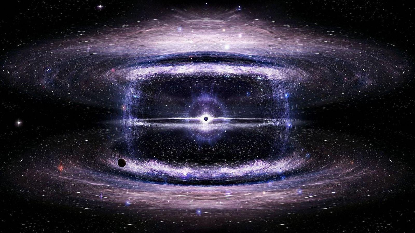1600x900 Download wallpaper 1600x900 black hole, space, stars, circles, universe widescreen 16:9 HD background