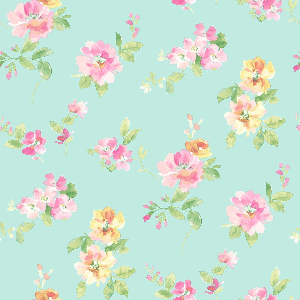 1000x1000 Pink And Teal Floral Wallpaper