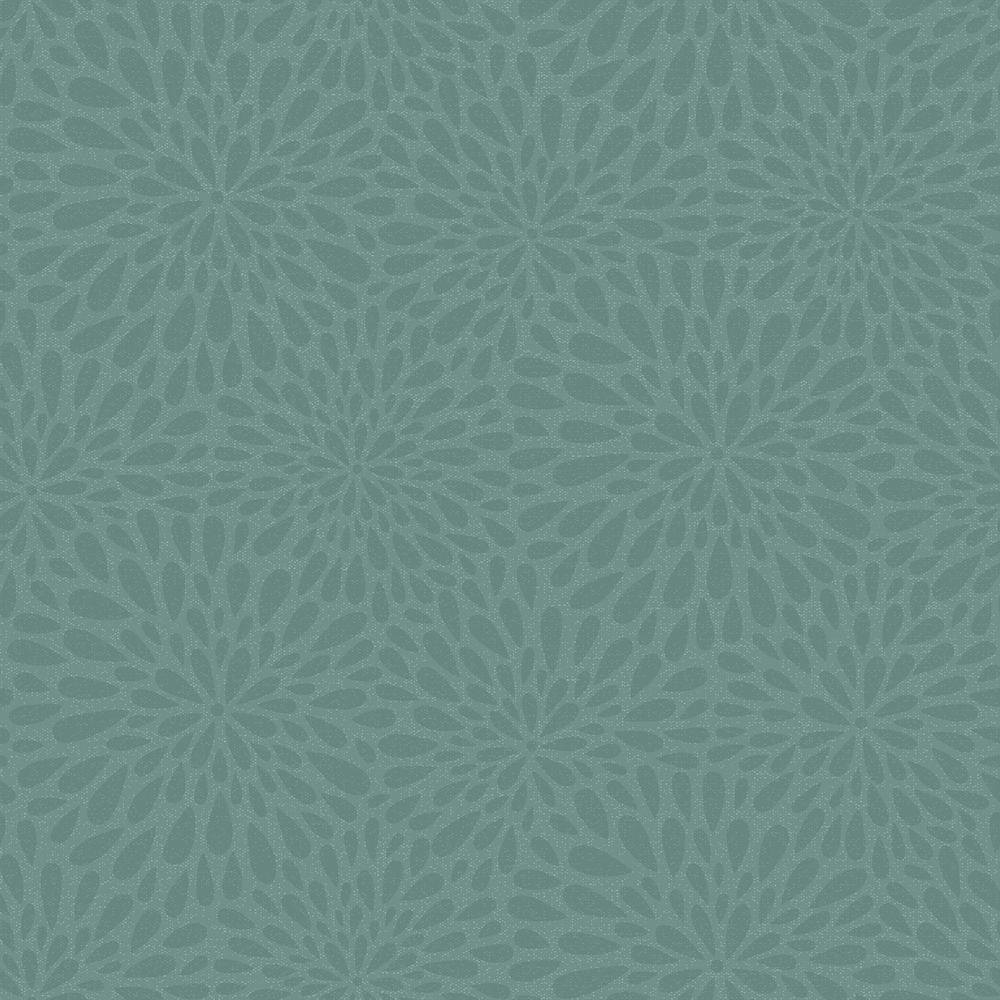 1000x1000 Beacon House Calendula Teal Modern Floral Teal Wallpaper Sample 2535 20665SAM Home Depot