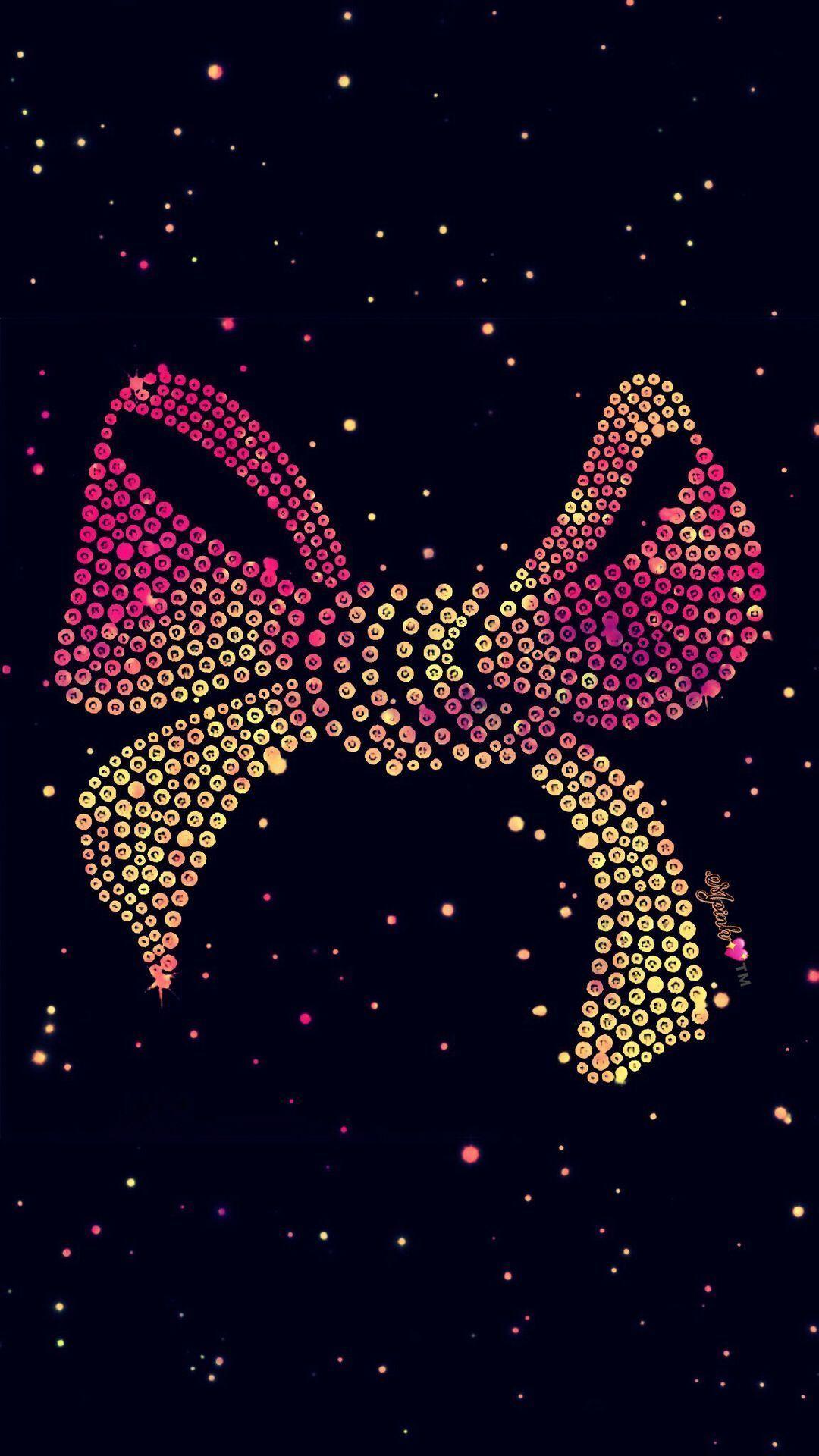 1080x1920 Bling Pink Bow Galaxy Wallpaper Gold Minnie Mouse