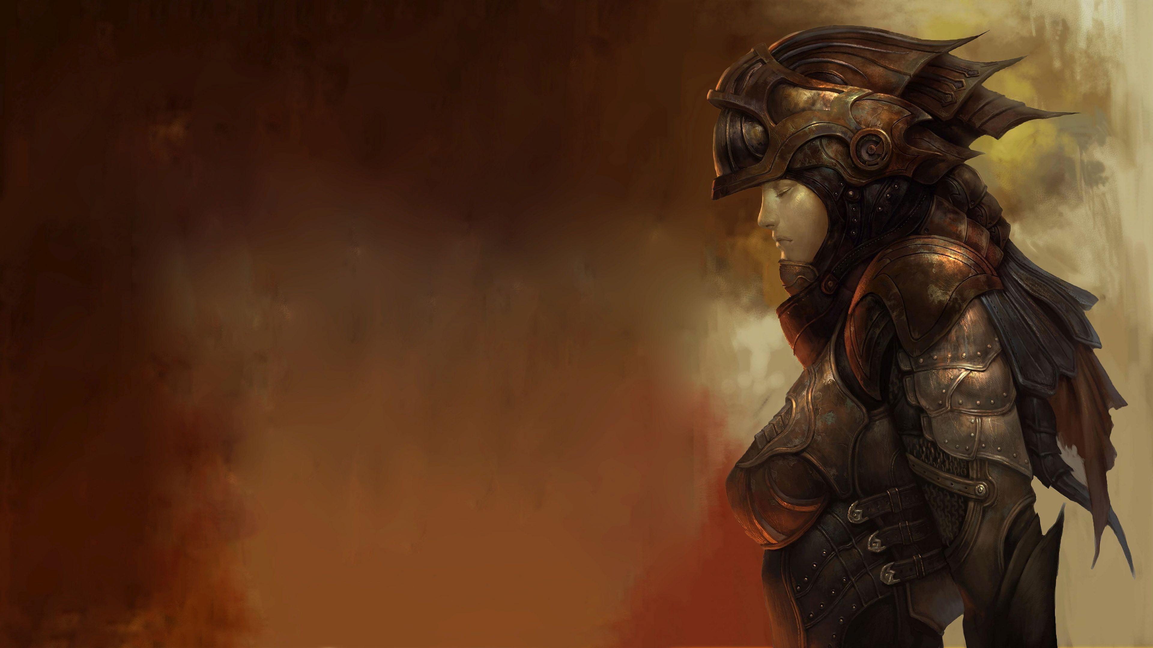 3840x2160 HD Sad robot warrior Wallpaper