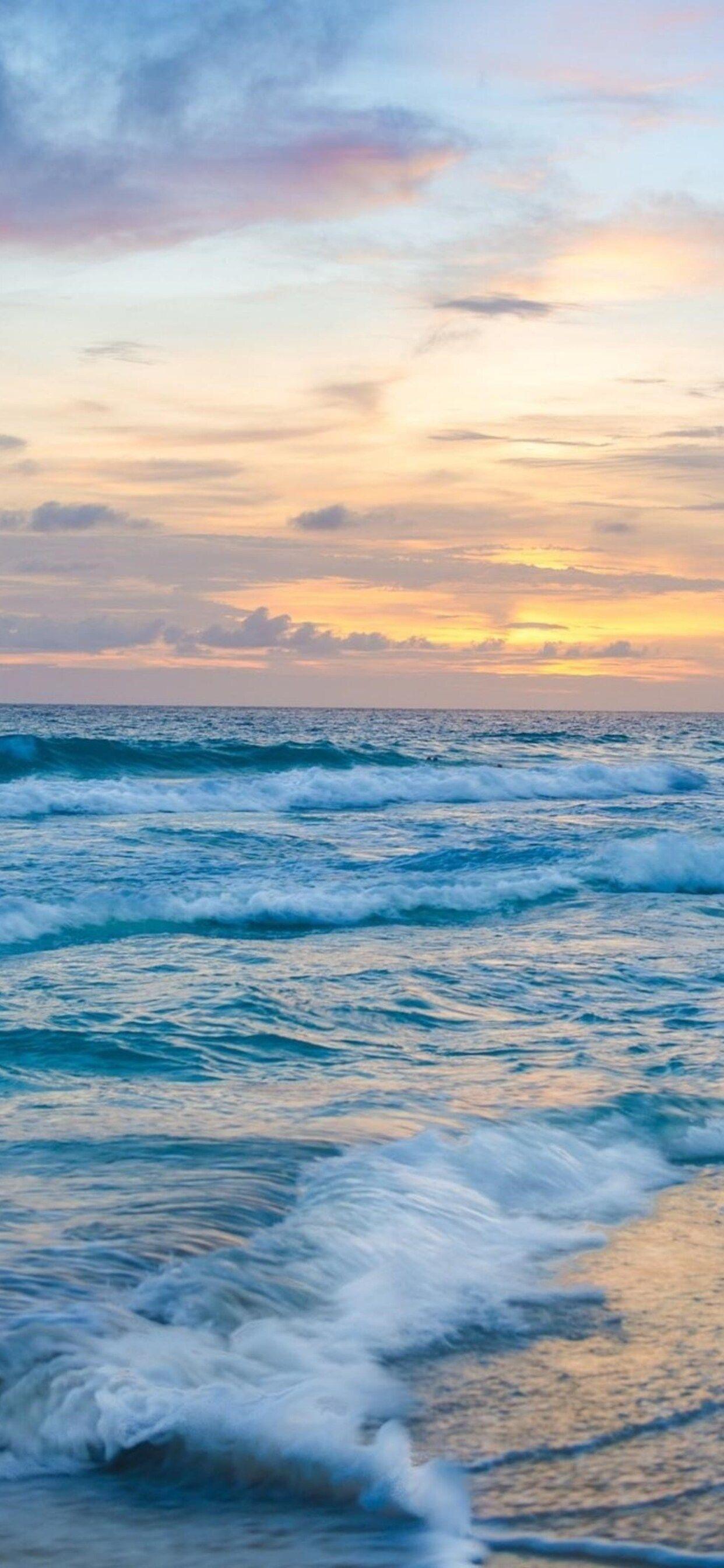 1242x2688 Ocean Waves at Sunset iPhone XS MAX HD 4k Wallpaper, Image, Background, Photo and Picture