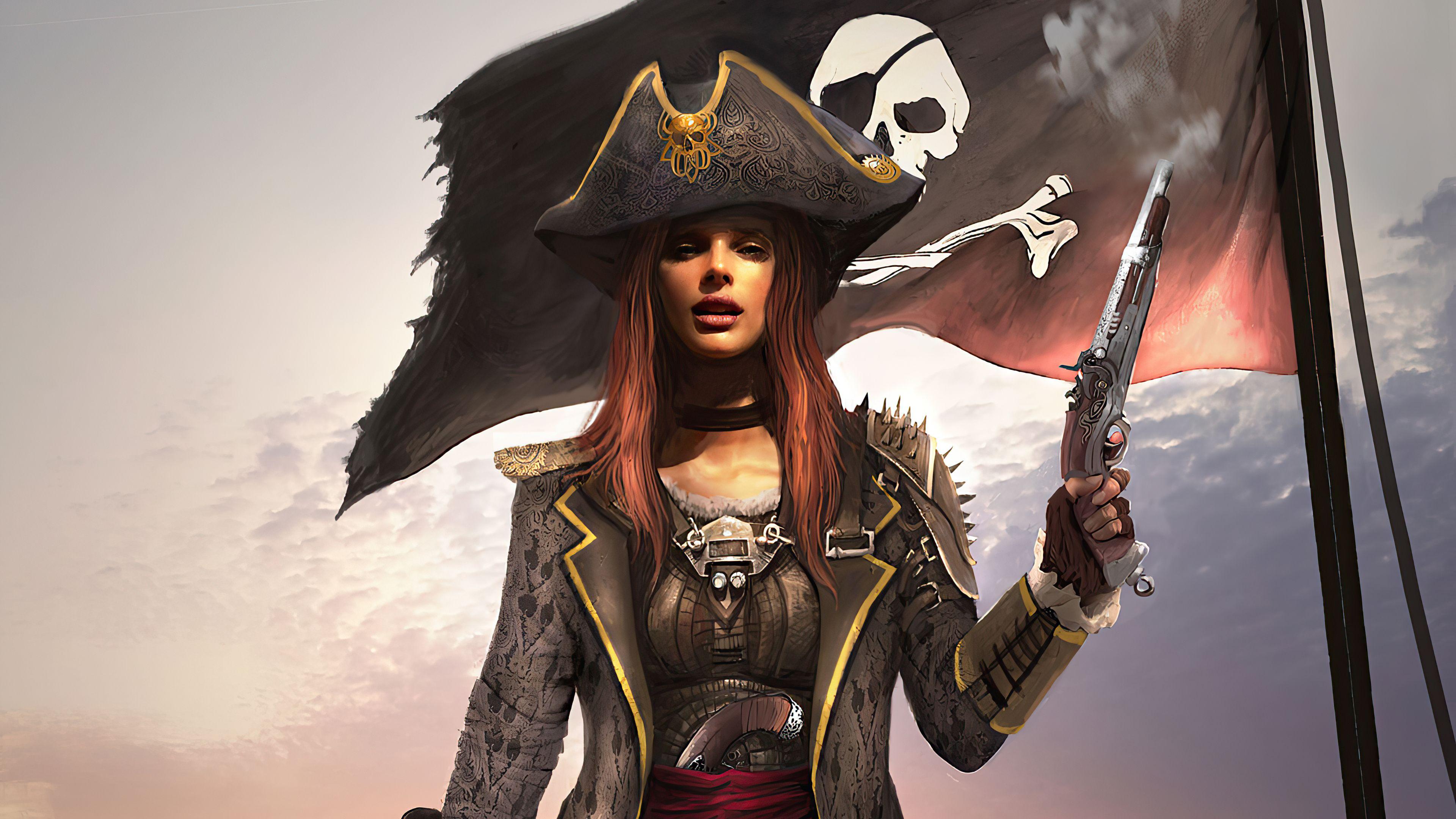 3840x2160 Pirate Girl 4k, HD Artist, 4k Wallpaper, Image, Background, Photo and Picture
