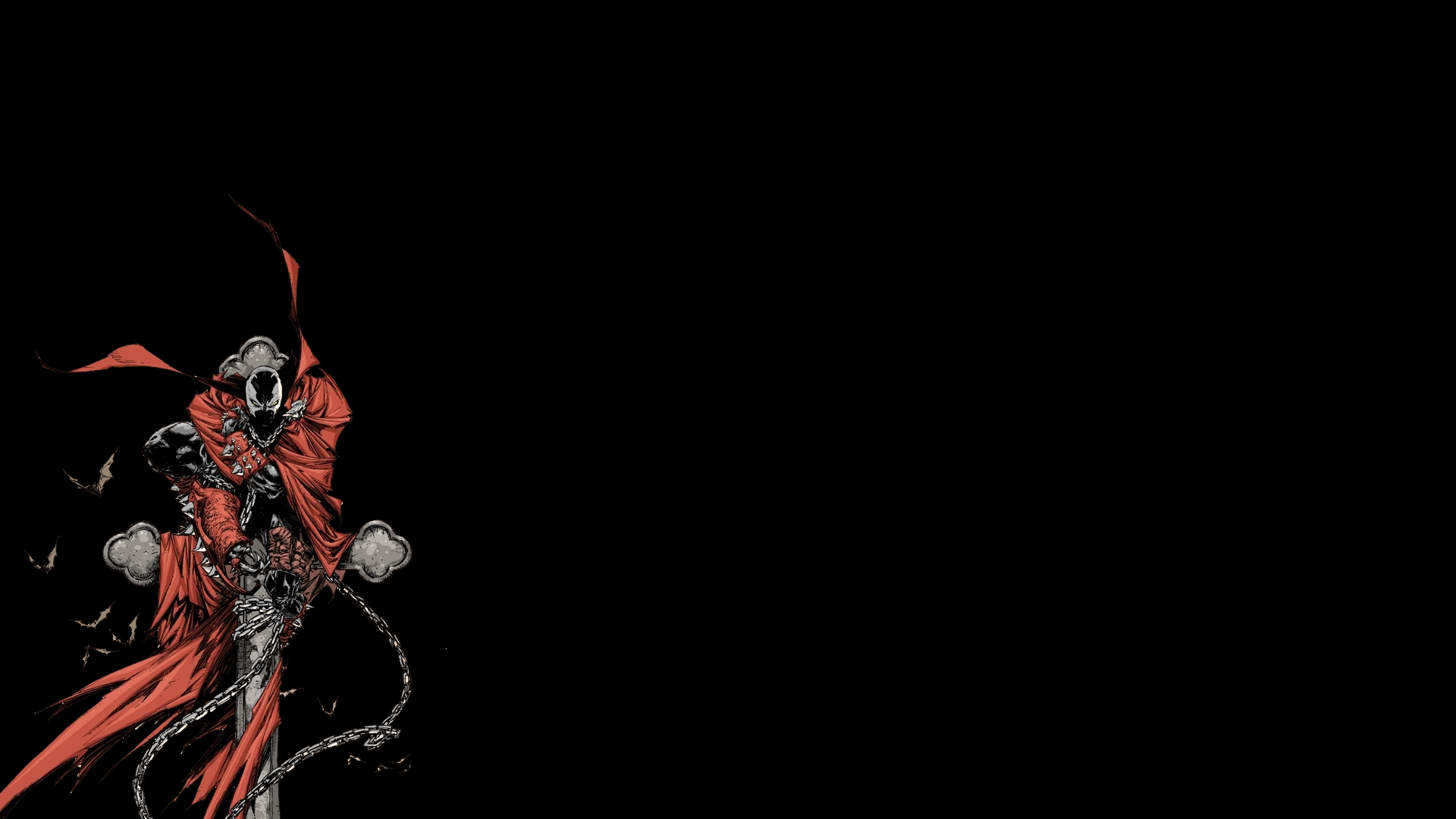 1920x1080 Spawn Todd McFarlane Black Background Comic Books Simple Background Comic Art 90s Wallpaper:1920x1080