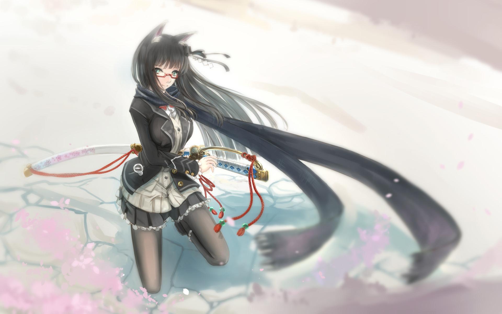 1920x1200 Katana Anime Girl Sword Wallpaper