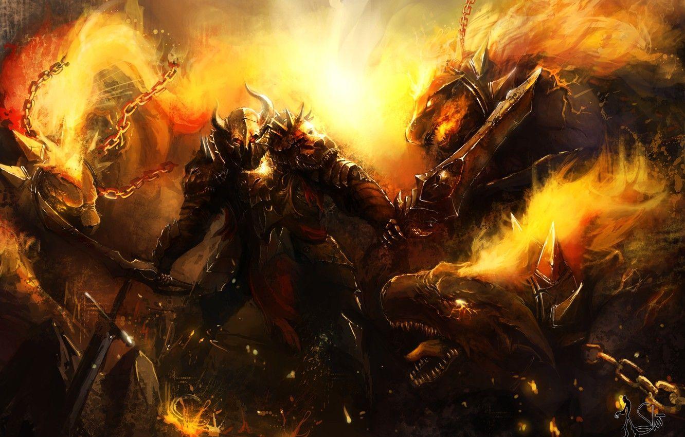 1332x850 Fire Dragon Sword Wallpaper