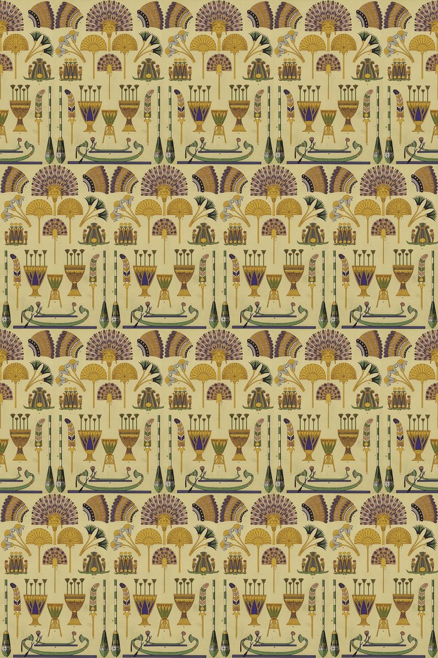 884x1328 Ancient Egyptian Fans -007 fabric