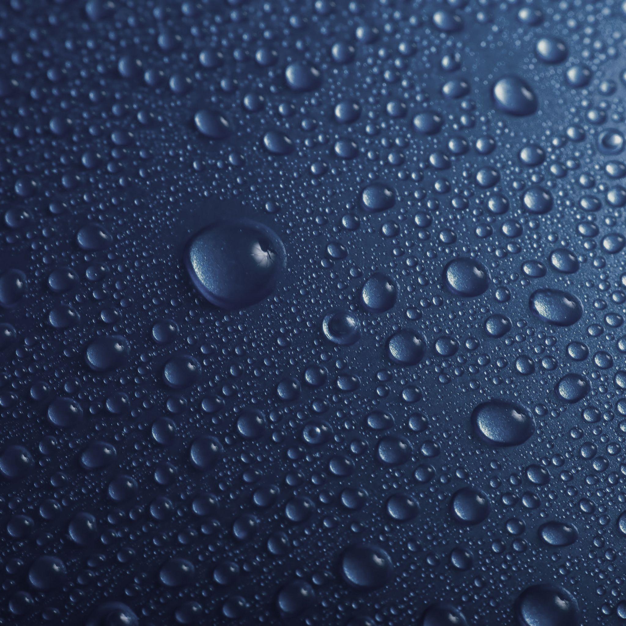 2048x2048 Blue Marine Drops Retina Wallpaper for iPhone Pro Max, X, 6
