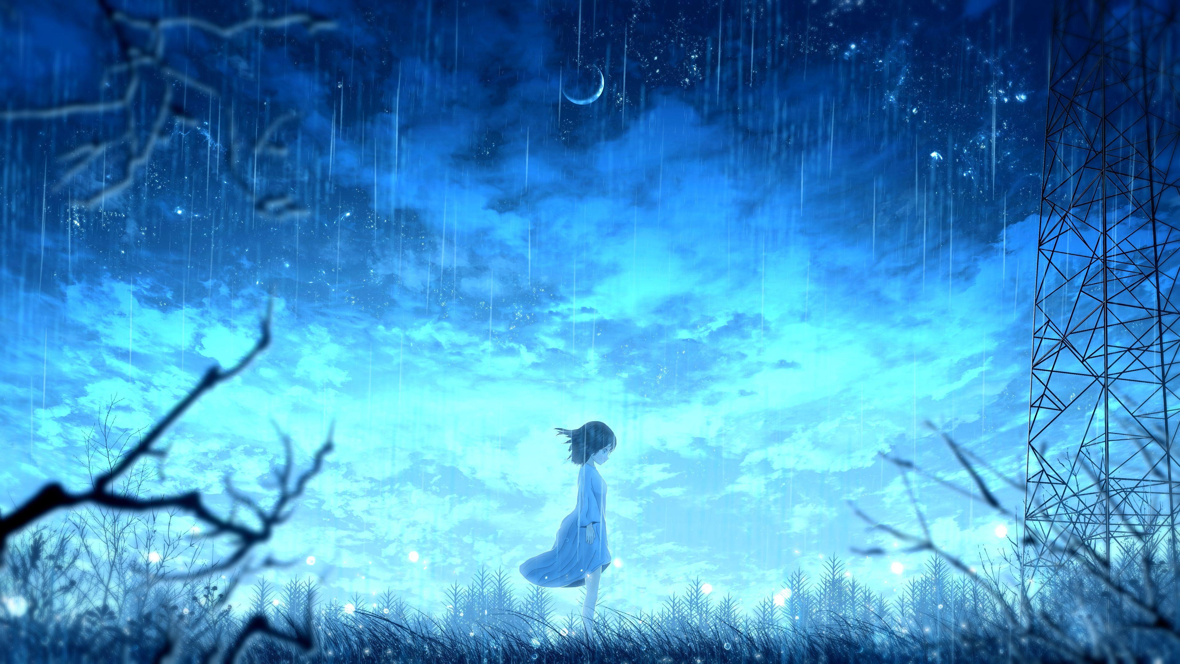 3840x2160 Anime Rain 4k Wallpaper