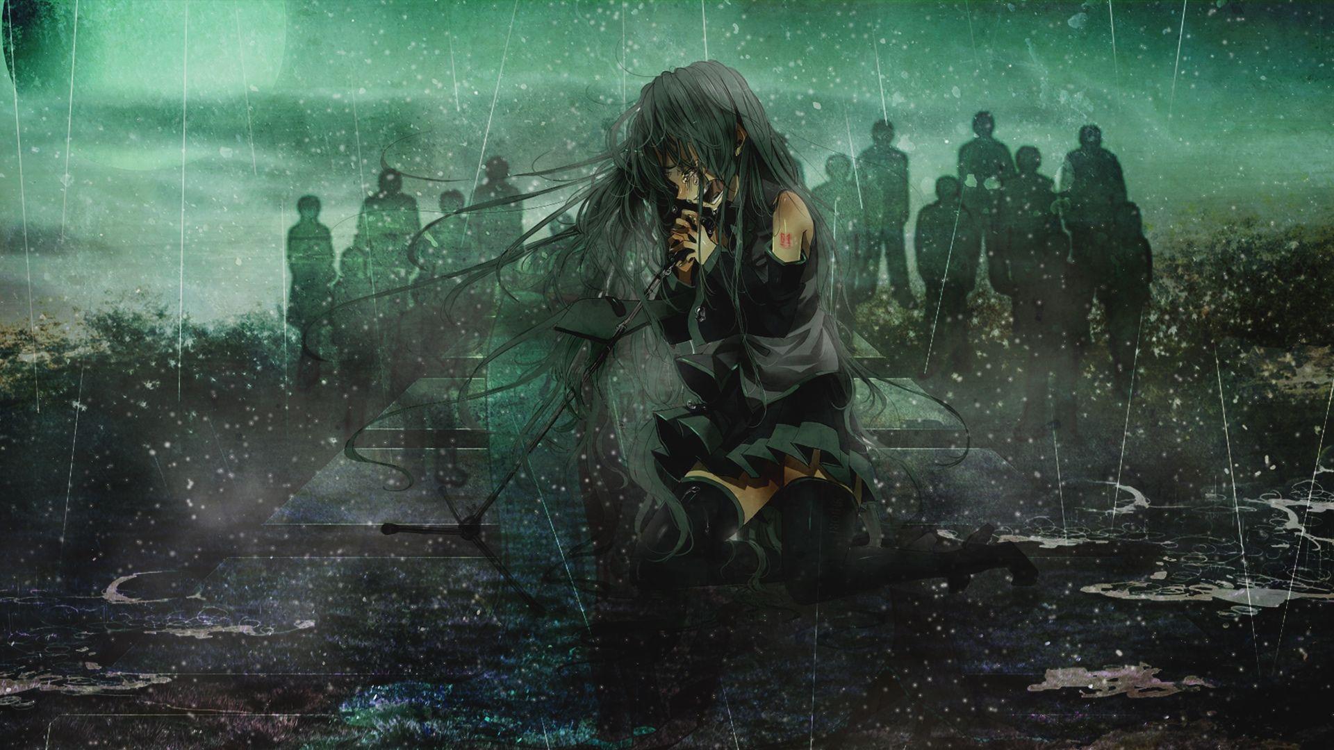 1920x1080 Desktop Wallpaper Rain, Anime Girl, Hatsune Miku, HD Image, Picture, Background, 6e1f72