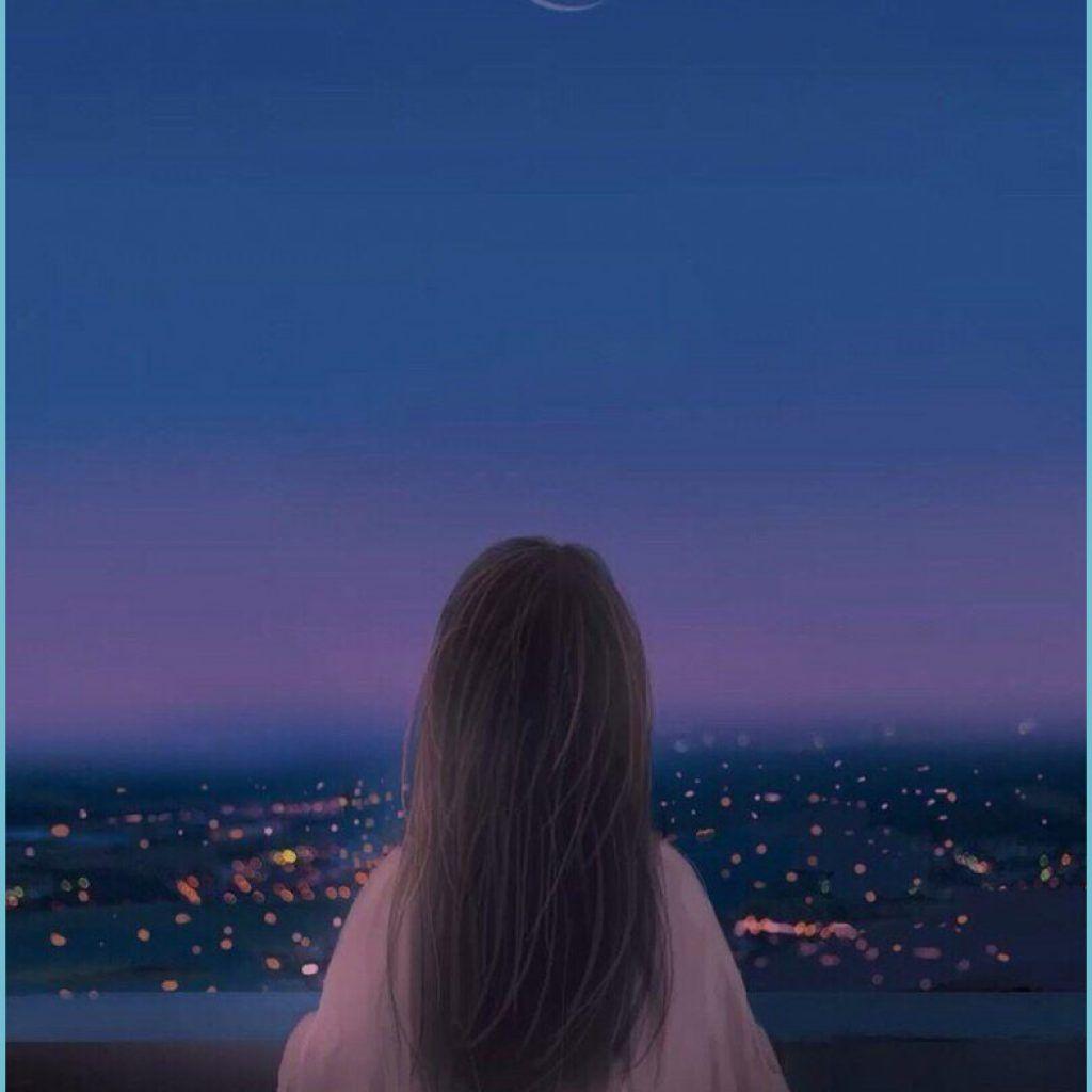 1024x1024 IPhone Sad Girl Cartoon Wallpaper Girl Wallpaper