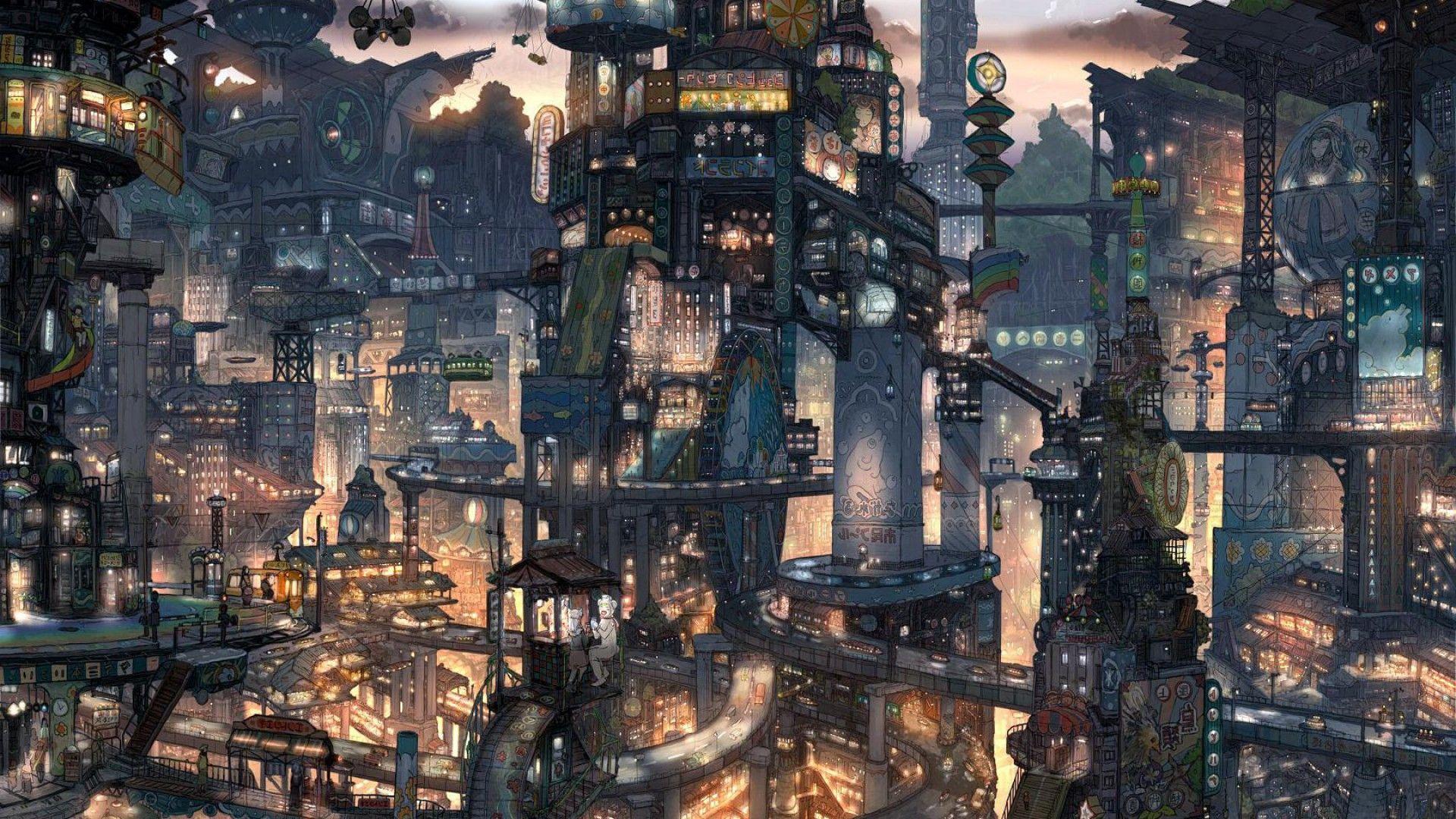 1920x1080 Anime Scenery Rain iPhone With High Definition Px Anime Background
