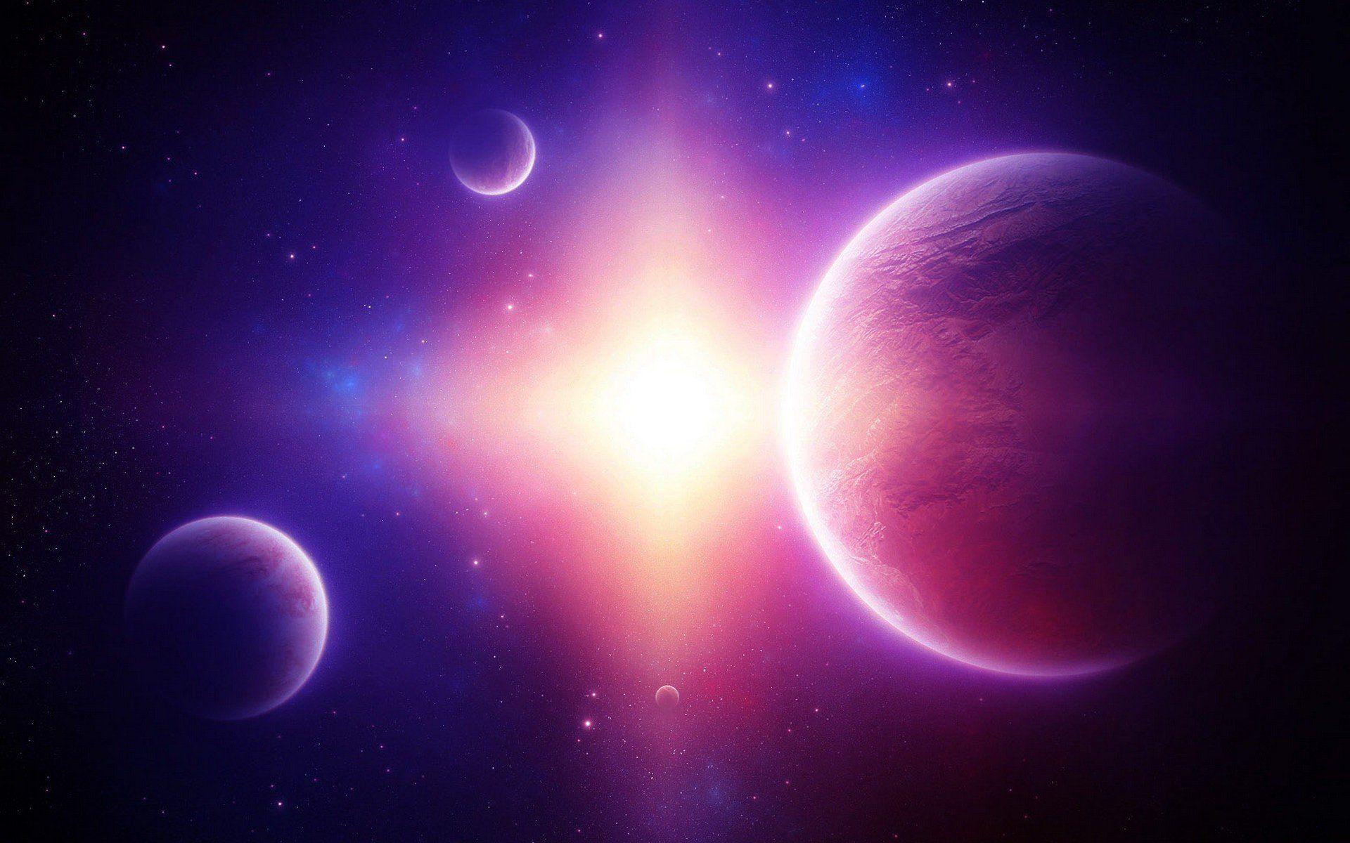 1920x1200 Planet in Blue and Purple Space Cool Wallpaper 1920x1200